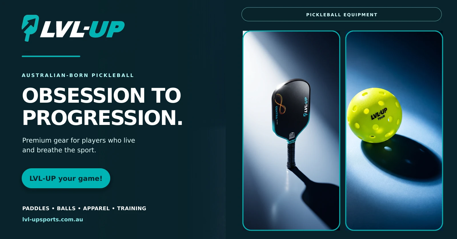 LVL-UP Sports pickleball paddle and ball — LVL-UP your game!